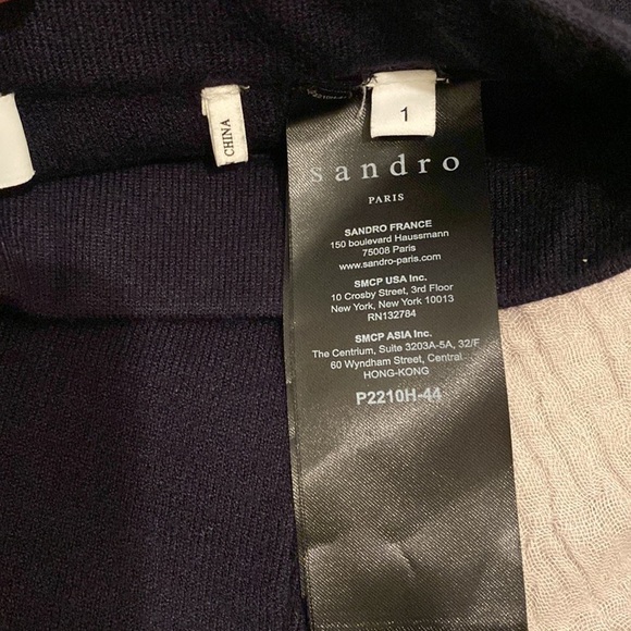 Sandro Paris navy pants / stretchy leggings with Stirrups . Size 1. New.… - Picture 5 of 12